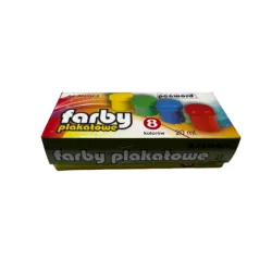 Farby plakatowe 8 kolorów, 20ml Farby plakatowe 8 kolorów, 20ml
